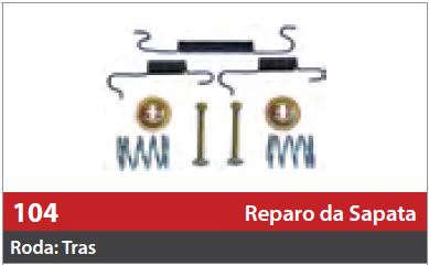 Reparo de Sapata 1 Roda Traseira Direita/Esqueda