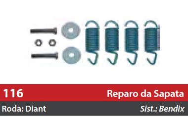 Reparo de Sapata 1 Roda Dianteira Direita/Esqueda