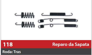 Reparo de Sapata 1 Roda Traseira Direita/Esqueda