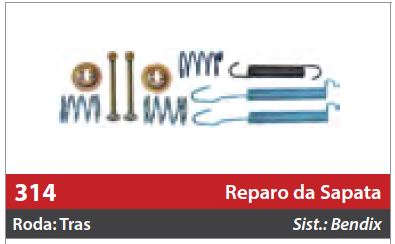 Reparo de Sapata 1 Roda Traseira Direita/Esquerda