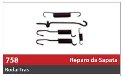 Reparo de Sapata 1 Roda Traseira Direita/Esquerda