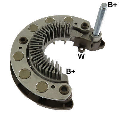 Retificador, 130A, 12x35A Diodo Avalanche, B+: M8x41mm, Diâmetro 128mm