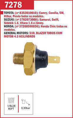 Interruptor de Pressão do Óleo