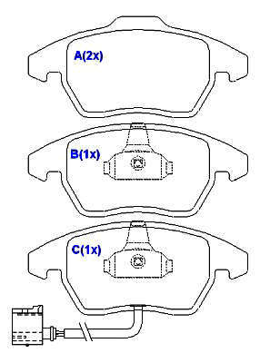 Pastilha de Freio - TEVES - 155,2 x 66,1 x 19,5 / 156,4 x 71,4 x 19,5