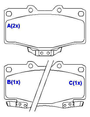 Pastilha de Freio - SUMITOMO - 119,3 x 73,4 x 15 / 119,3 x 68,1 x 15