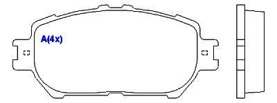Pastilha de Freio - AKEBONO - 131,3 x 58,3 x 17,5