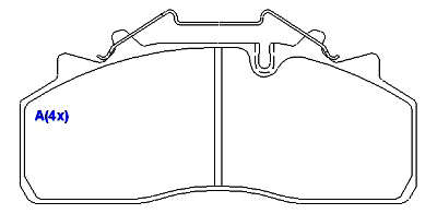 Pastilha de Freio - WABCO -  210,0 x 92,5 x 29,5