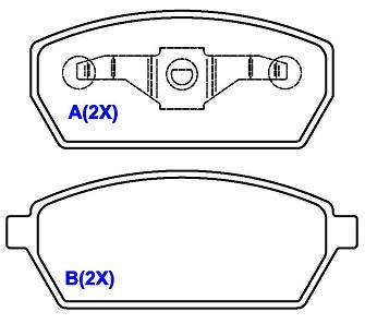 Pastilha de Freio - IMPORTADO - 102 x 40 x 16 / 88 x 40 x 16