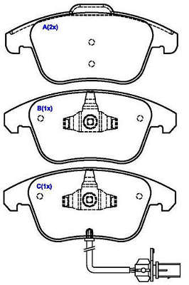 Pastilha de Freio - TEVES - 155,2 x 66,3 x 19 / 155,2 x 71,6 x 19