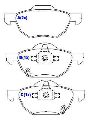 Pastilha de Freio - TEVES - 155,2 x 68,7 x 17 / 155,2 x 64,8 x 17