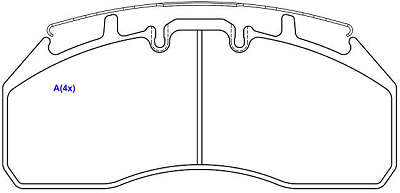 Pastilha de Freio - MERITOR - 249,3 x 110,2 x 29