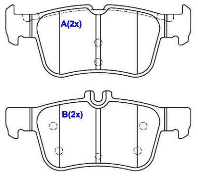 Pastilha de Freio - FOMOCO - 123,1 x 53,2 x 15,0 / 123,1 x 48,3 x 15,0