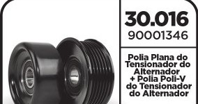 Polia Plana Do Tensionador Do Alternador + Polia Poli-V Do Tensionador Do Alternador